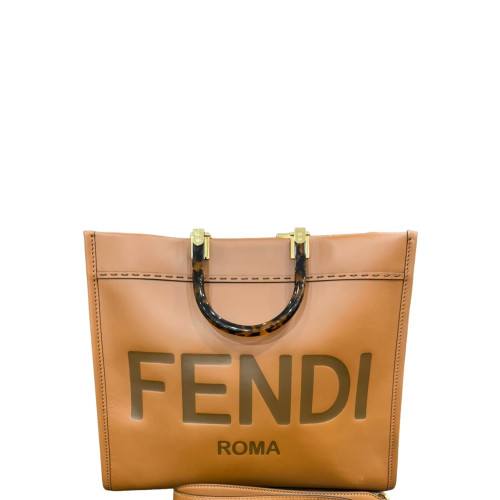 Fendi Medium Sunshine Shopper Tote Calfskin Brown