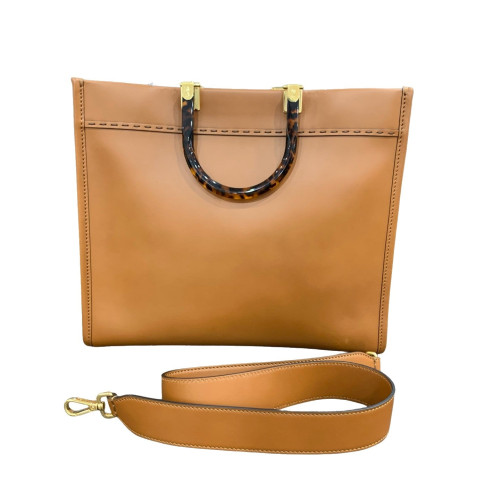 Fendi Medium Sunshine Shopper Tote Calfskin Brown