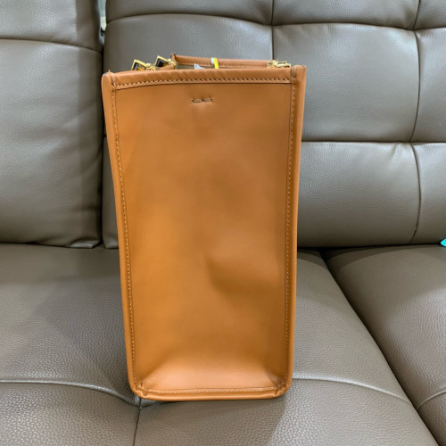 Fendi Medium Sunshine Shopper Tote Calfskin Brown