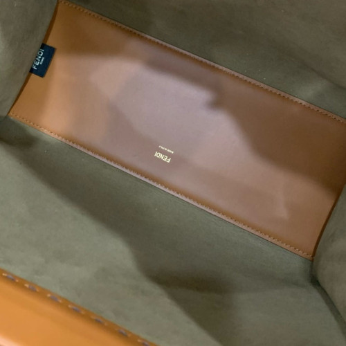 Fendi Medium Sunshine Shopper Tote Calfskin Brown