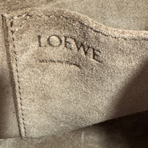 Loewe Small Balloon Bucket Canvas Calfskin Beige Brown Black