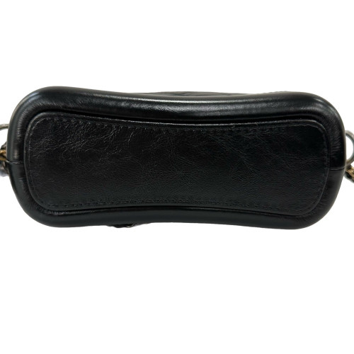 Chanel Quilted Small Gabrielle Hobo Crumpled Calfskin Black