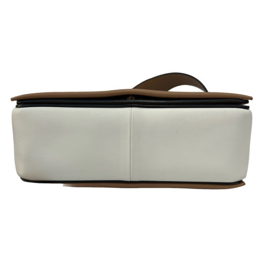 Celine Flap Bag Calfskin Brown White Celine Flap Bag Calfskin Brown White
