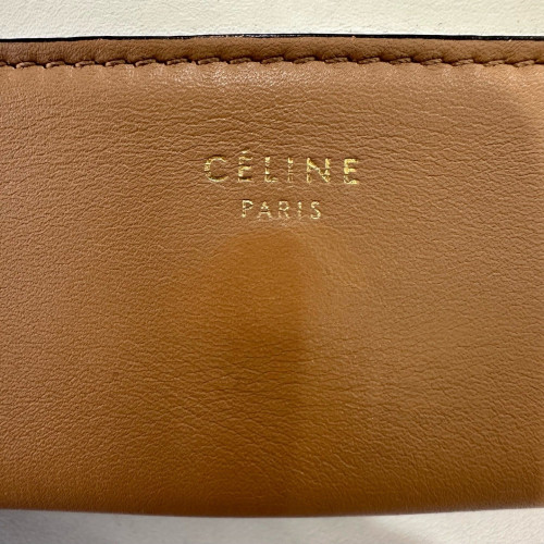 Celine Flap Bag Calfskin Brown White Celine Flap Bag Calfskin Brown White