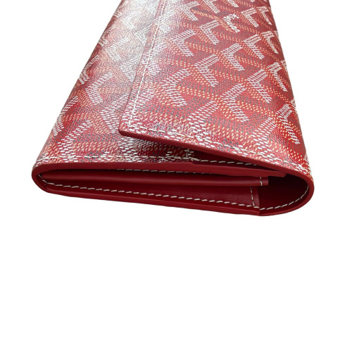 Goyard Continental Wallet Goyardine Red White Black