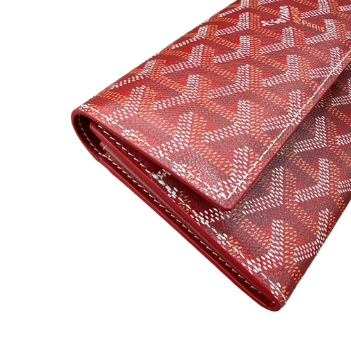 Goyard Continental Wallet Goyardine Red White Black