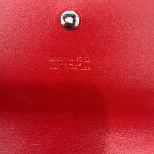 Goyard Continental Wallet Goyardine Red White Black