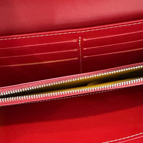 Goyard Continental Wallet Goyardine Red White Black
