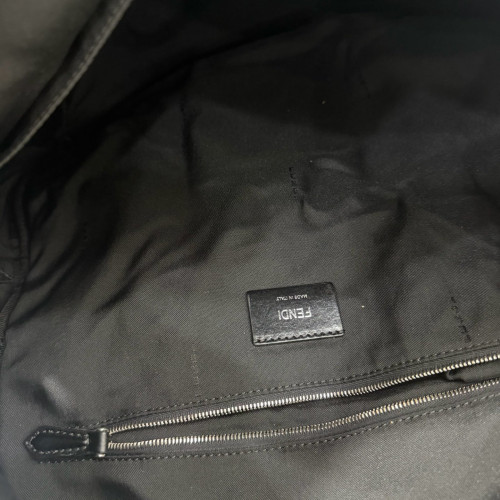 Fendi Backpack Calfskin Nylon Black Yellow