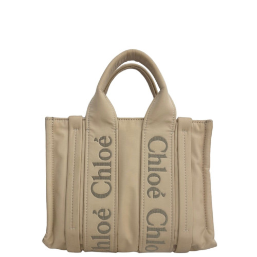 Chloe Tote Bag Nylon Beige Grey