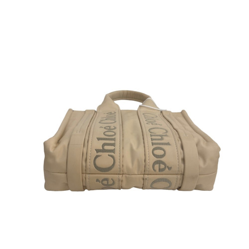 Chloe Tote Bag Nylon Beige Grey