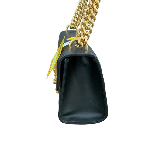 Gucci Small Padlock Shoulder Bag Guccissima Black