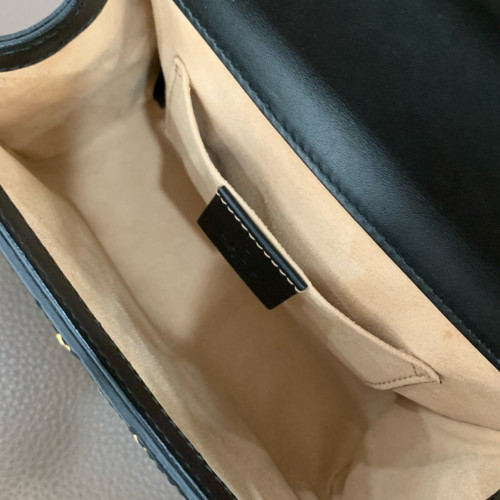 Gucci Small Padlock Shoulder Bag Guccissima Black
