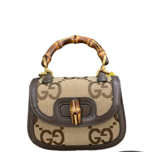 Gucci Bamboo Bamboo 1947 Mini Monogram Jumbo GG Beige Brown