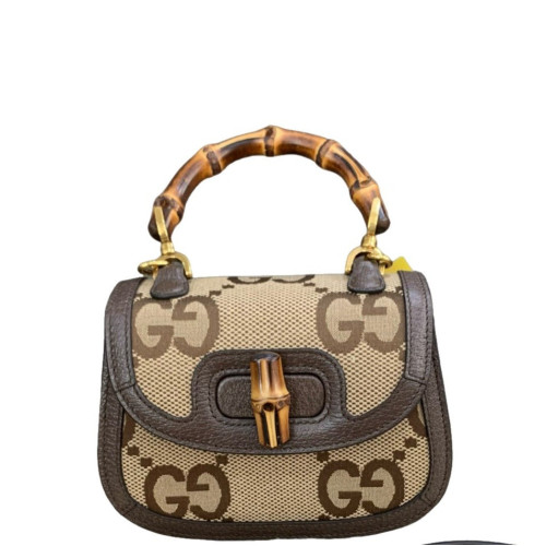 Gucci Bamboo Bamboo 1947 Mini Monogram Jumbo GG Beige Brown