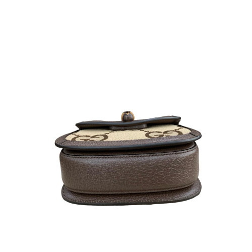 Gucci Bamboo Bamboo 1947 Mini Monogram Jumbo GG Beige Brown