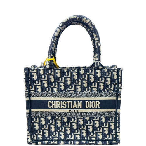 Dior Small Book Tote Oblique Navy Beige Black