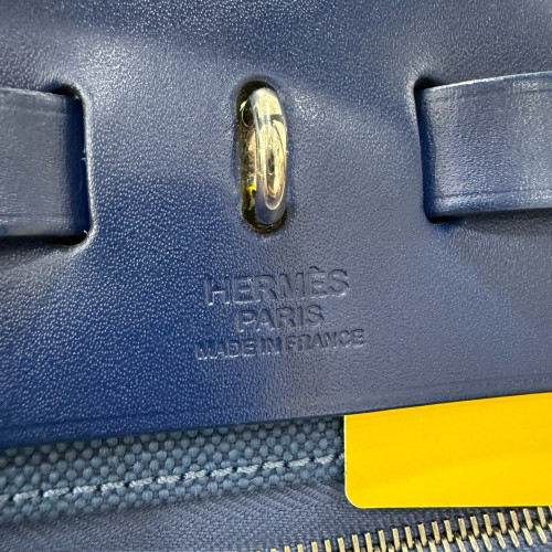 Hermes Herbag 31 Toile Vache Hunter 7U Navy Blue
