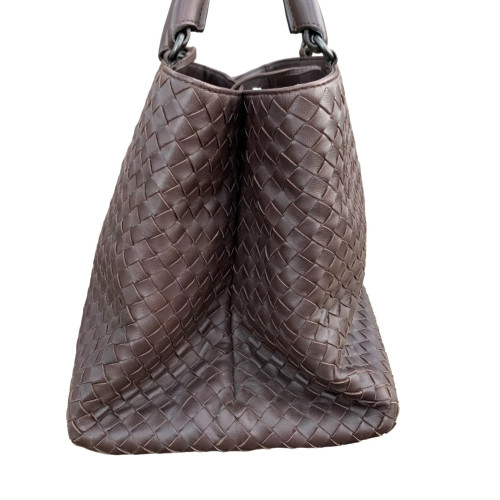 Bottega Veneta Tote Bag Lambskin Intrecciato Brown