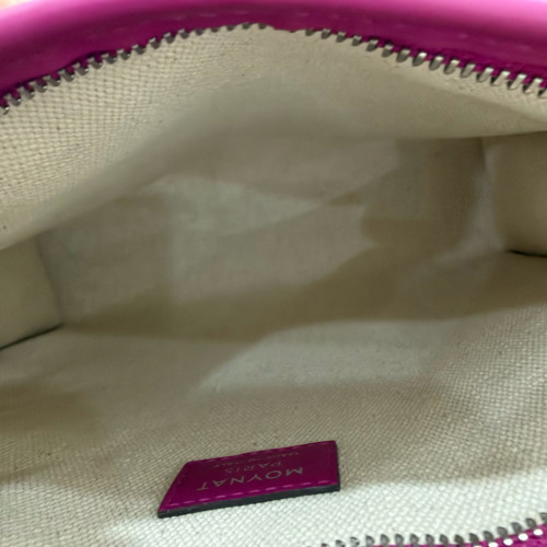 Moynat Clutch Canvas Calfskin White Pink Moynat Clutch Canvas Calfskin White Pink