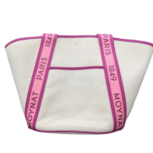 Moynat Tote Bag Canvas Beige Pink