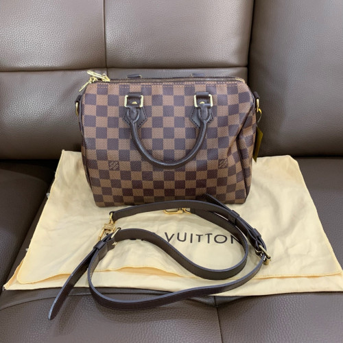Louis Vuitton Speedy Bandouliere 25 Damier Ebene Brown