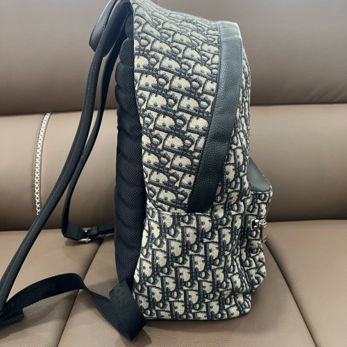 Dior Rider Backpack Canvas Oblique Black Beige