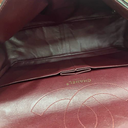 Chanel Quilted 2.55 227 Reissue Double Flap Pull Up Leather Black