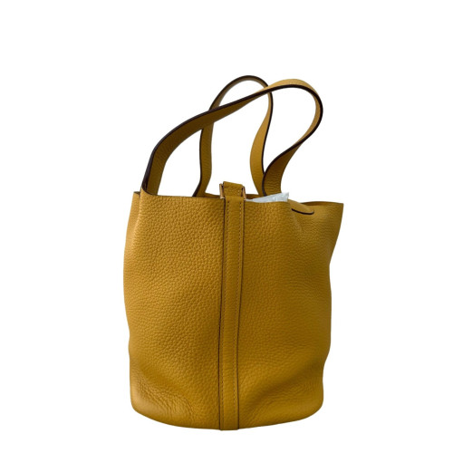 Hermes Picotin 22 Taurillon Clemence 9D Jaune Amber