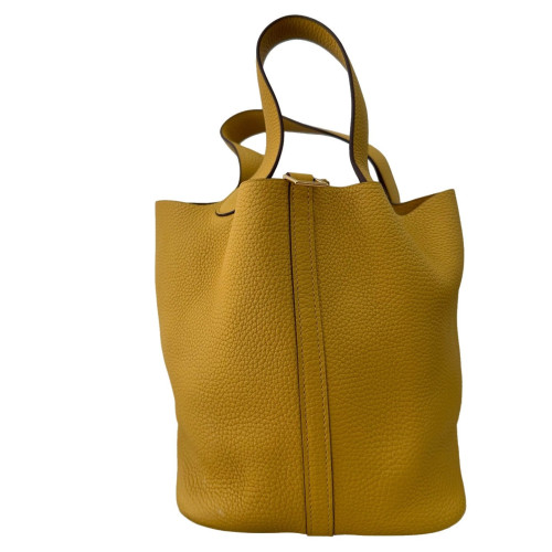 Hermes Picotin 22 Taurillon Clemence 9D Jaune Amber
