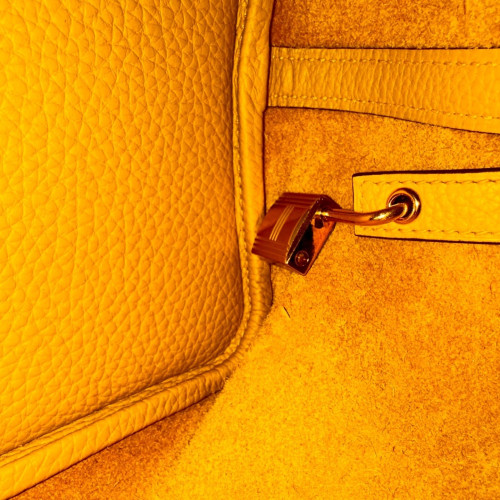 Hermes Picotin 22 Taurillon Clemence 9D Jaune Amber