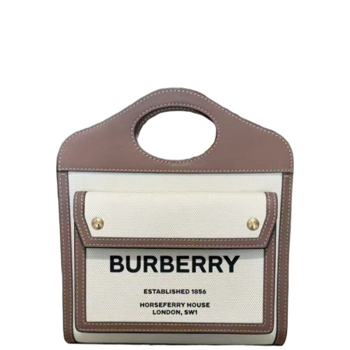 Burberry Messenger Calfskin Canvas Beige Brown Burberry Messenger Calfskin Canvas Beige Brown