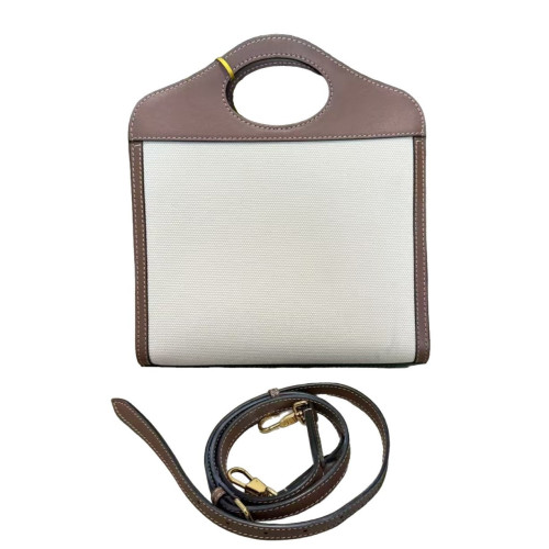 Burberry Messenger Calfskin Canvas Beige Brown Burberry Messenger Calfskin Canvas Beige Brown