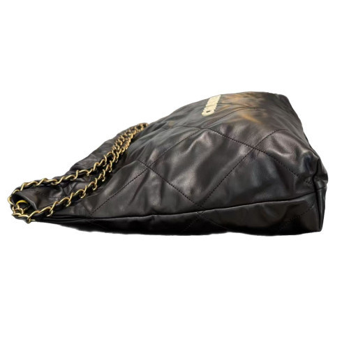 Chanel Quilted Medium 22 Bag Calfskin Black