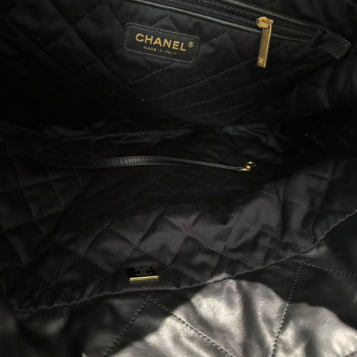 Chanel Quilted Medium 22 Bag Calfskin Black