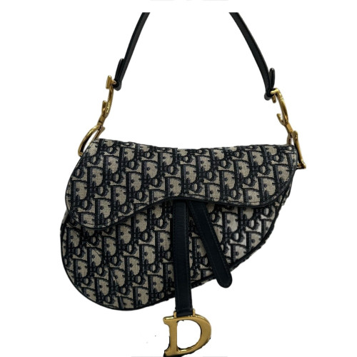 Dior Medium Saddle Bag Oblique Black Beige Navy Dior Medium Saddle Bag Oblique Black Beige Navy