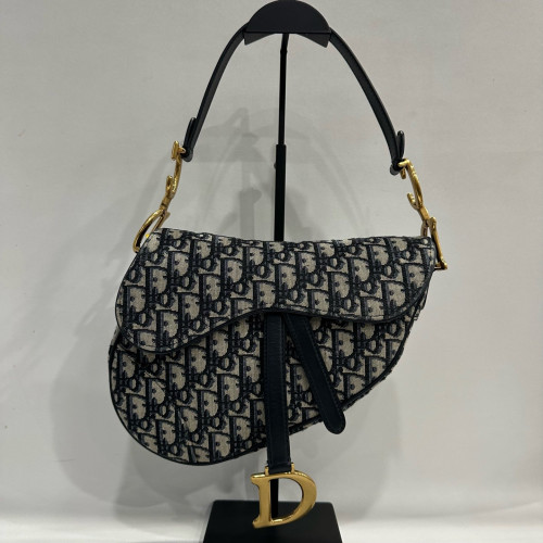 Dior Medium Saddle Bag Oblique Black Beige Navy Dior Medium Saddle Bag Oblique Black Beige Navy