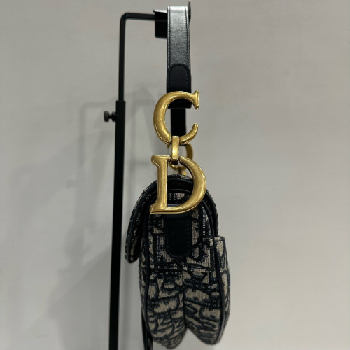 Dior Medium Saddle Bag Oblique Black Beige Navy Dior Medium Saddle Bag Oblique Black Beige Navy