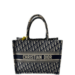 Dior Medium Book Tote Oblique Navy Beige