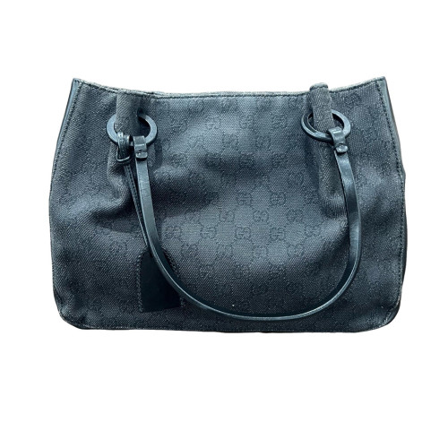 Gucci Tote Bag GG Supreme Monogram Calfskin Black