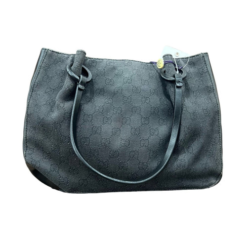 Gucci Tote Bag GG Supreme Monogram Calfskin Black