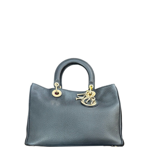 Dior Handbag Grained Calfskin Black