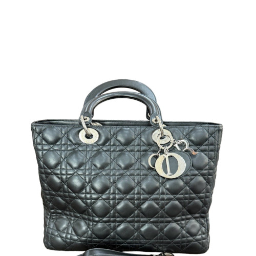 Dior Large Lady Dior Lambskin Black