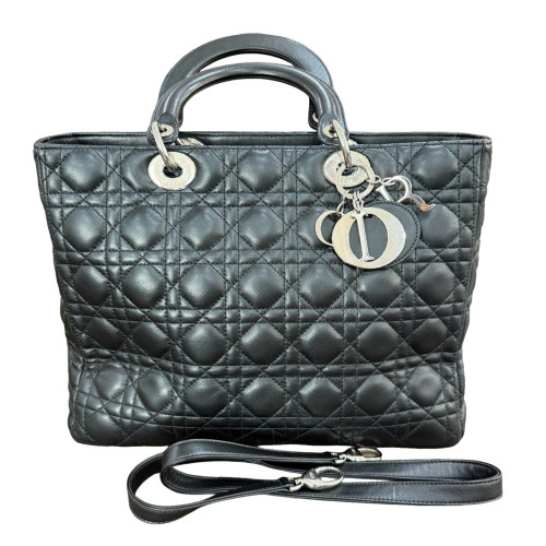 Dior Large Lady Dior Lambskin Black