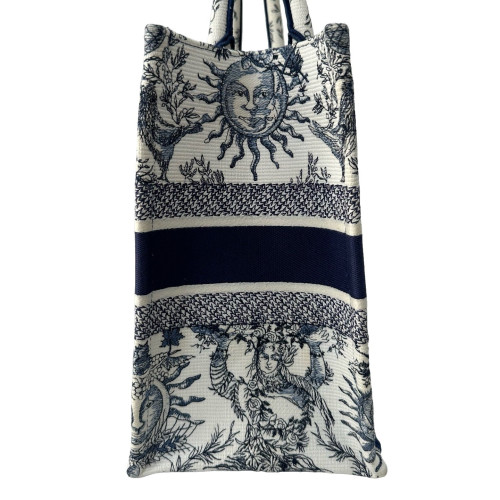 Dior Medium Book Tote Canvas White Blue