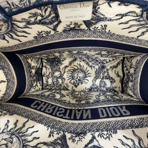 Dior Medium Book Tote Canvas White Blue