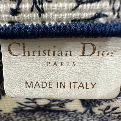 Dior Medium Book Tote Canvas White Blue