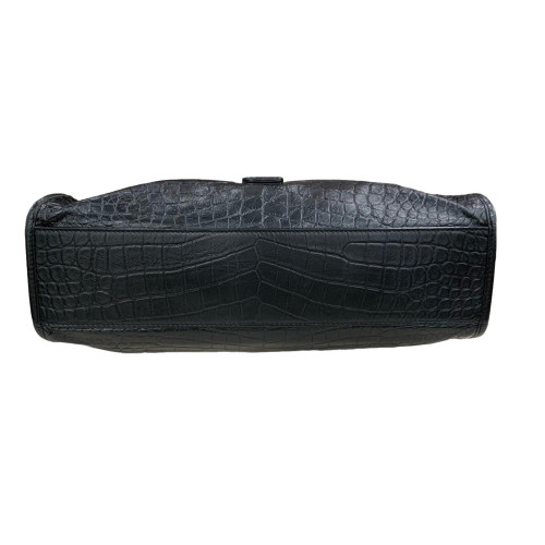 Yves Saint Laurent Shopping Tote Calfskin Crocodile Embossed Black Yves Saint Laurent Shopping Tote Calfskin Crocodile Embossed Black