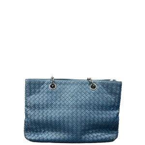 Bottega Veneta Tote Bag Calfskin Calfskin Intrecciato Blue