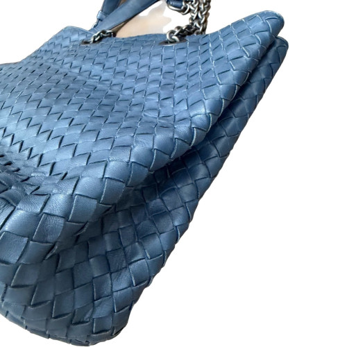 Bottega Veneta Tote Bag Calfskin Calfskin Intrecciato Blue Bottega Veneta Tote Bag Calfskin Calfskin Intrecciato Blue